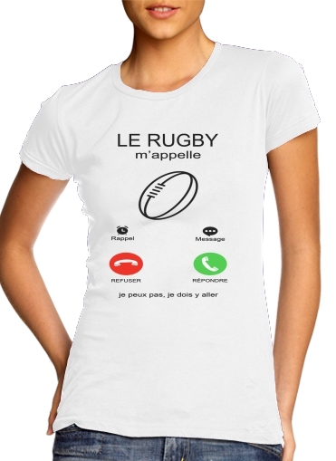  Le rugby mappelle para T-shirt branco das mulheres