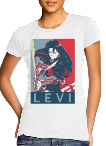  Levi Propaganda para T-shirt branco das mulheres