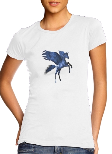  Little Pegasus para T-shirt branco das mulheres