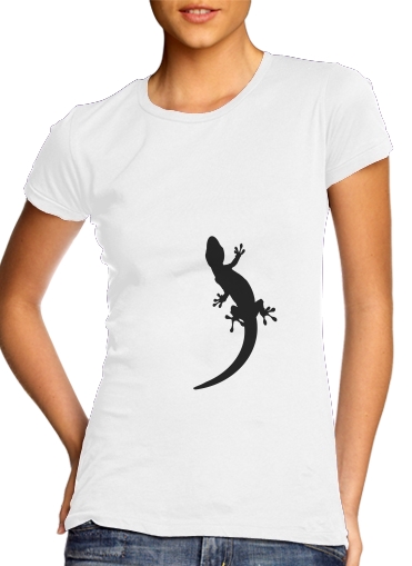  Lizard para T-shirt branco das mulheres