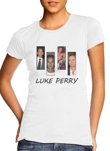  Luke Perry Hommage para T-shirt branco das mulheres