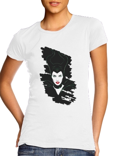  Maleficent from Sleeping Beauty para T-shirt branco das mulheres