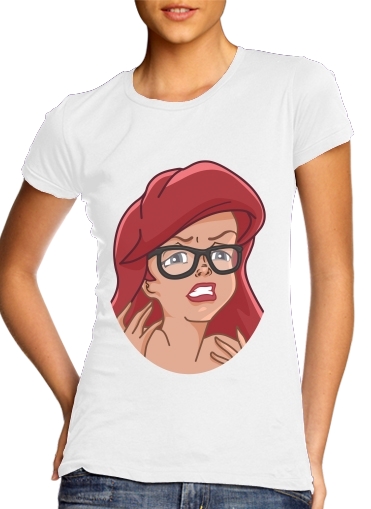  Meme Collection Ariel para T-shirt branco das mulheres