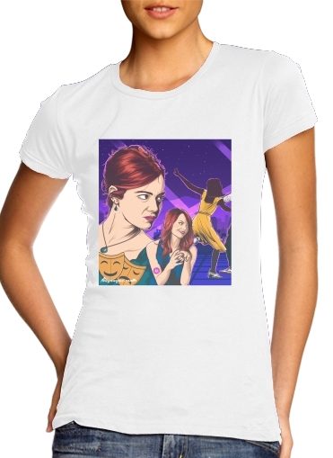  Mia La La Land para T-shirt branco das mulheres