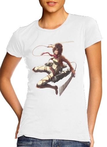  Mikasa Titan para T-shirt branco das mulheres