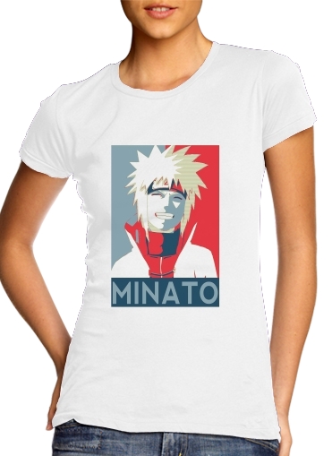  Minato Propaganda para T-shirt branco das mulheres