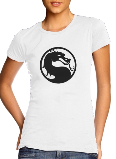  Mortal Symbol para T-shirt branco das mulheres