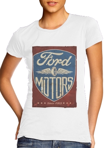  Motors vintage para T-shirt branco das mulheres