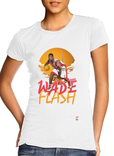  NBA Legends: Dwyane Wade para T-shirt branco das mulheres