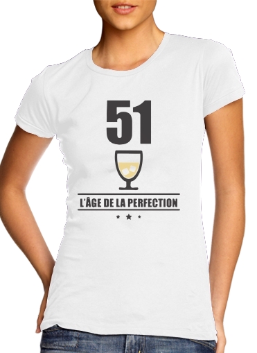  Pastis 51 Age de la perfection para T-shirt branco das mulheres