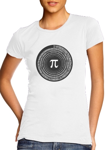  Pi Spirale para T-shirt branco das mulheres