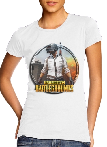  playerunknown's battlegrounds PUBG para T-shirt branco das mulheres