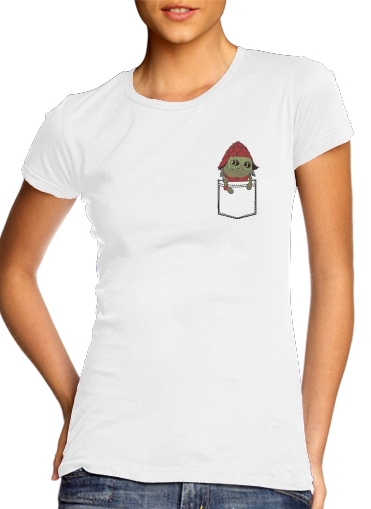  Pocket Pawny MIB para T-shirt branco das mulheres
