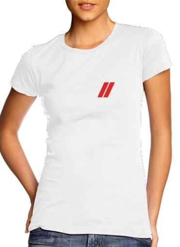 Pompier Caporal Fourreau para T-shirt branco das mulheres