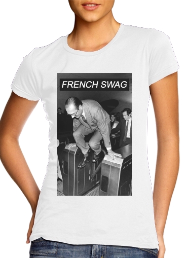 purple- President Chirac Metro French Swag para T-shirt branco das mulheres