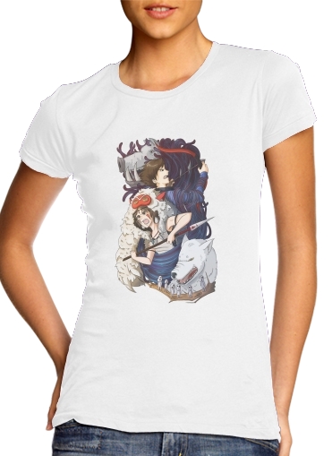  Princess Mononoke Inspired para T-shirt branco das mulheres