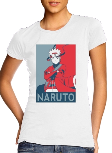  Propaganda Naruto Frog para T-shirt branco das mulheres