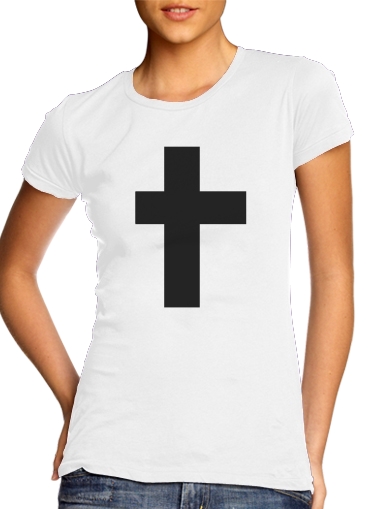  Red Cross Peace para T-shirt branco das mulheres