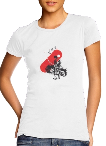  RedSun Akira para T-shirt branco das mulheres