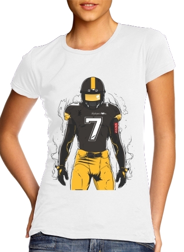 SB L Pittsburgh para T-shirt branco das mulheres
