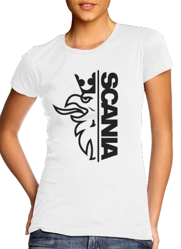  Scania Griffin para T-shirt branco das mulheres