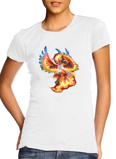  TalonFlame bird para T-shirt branco das mulheres
