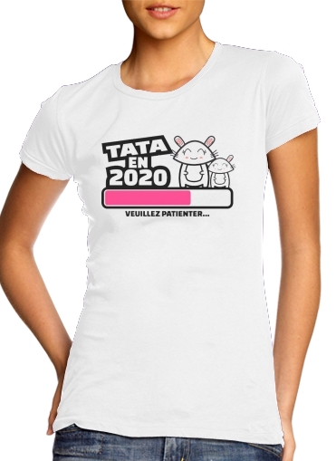 purple- Tata 2020 para T-shirt branco das mulheres