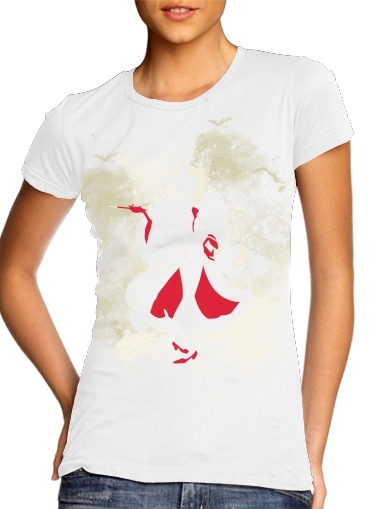  The Devil para T-shirt branco das mulheres