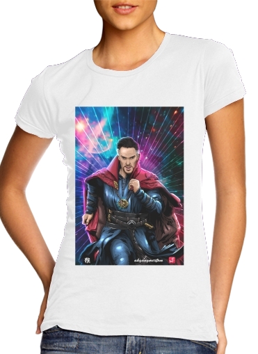  The doctor of the mystic arts para T-shirt branco das mulheres