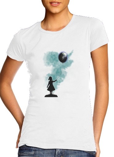  The Girl That Hold The World para T-shirt branco das mulheres