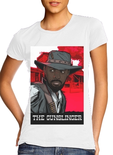  The Gunslinger para T-shirt branco das mulheres