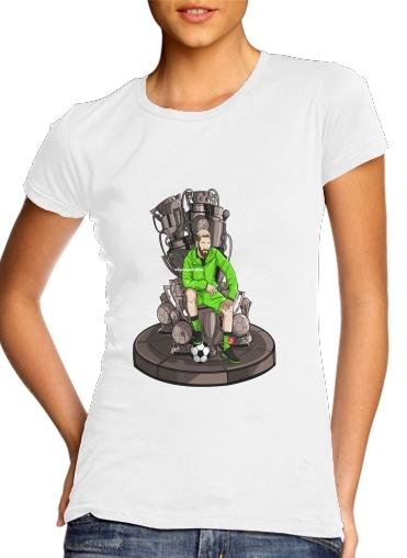 The King on the Throne of Trophies para T-shirt branco das mulheres