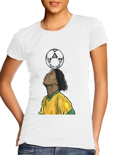  The Magic Carioca Brazil Pixel Art para T-shirt branco das mulheres