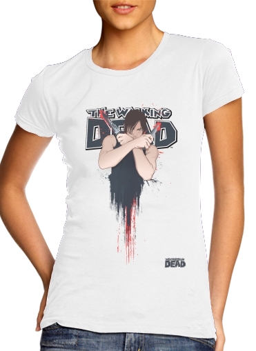  The Walking Dead: Daryl Dixon para T-shirt branco das mulheres