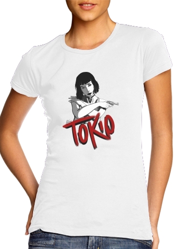  Tokyo Papel para T-shirt branco das mulheres