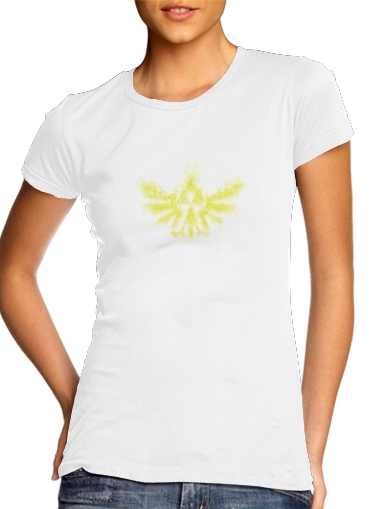  Triforce Smoke Y para T-shirt branco das mulheres
