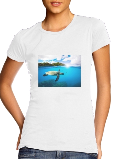  Tropical Paradise para T-shirt branco das mulheres