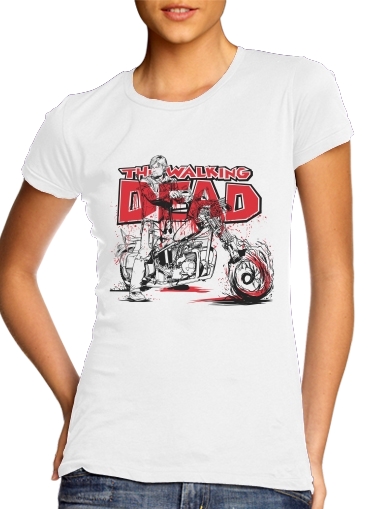  TWD Daryl Squirrel Dixon para T-shirt branco das mulheres