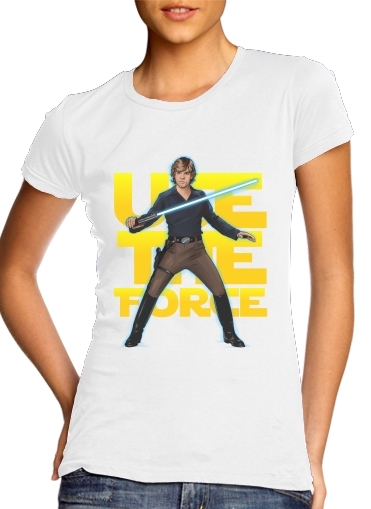  Use the force para T-shirt branco das mulheres