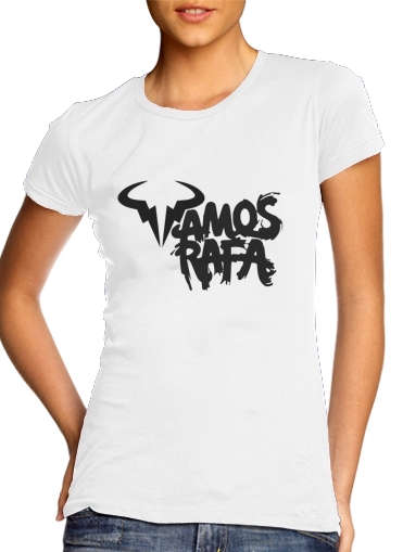  Vamos Rafa para T-shirt branco das mulheres