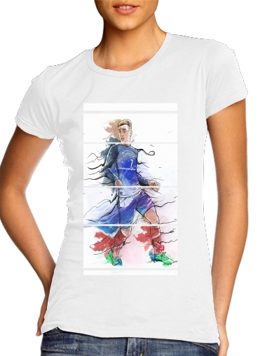  Vive la France, Antoine!  para T-shirt branco das mulheres