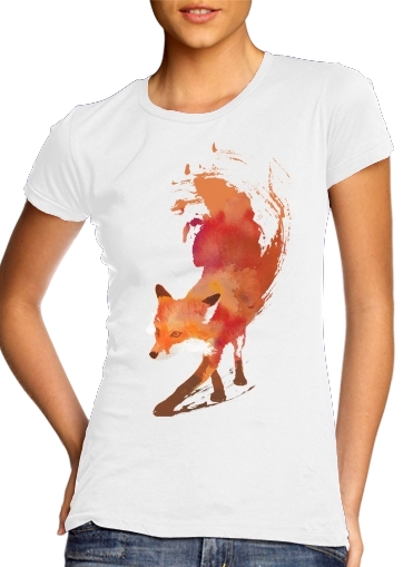  Fox Vulpes para T-shirt branco das mulheres