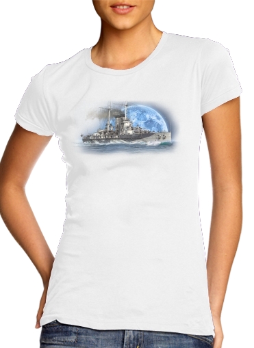  Warships para T-shirt branco das mulheres