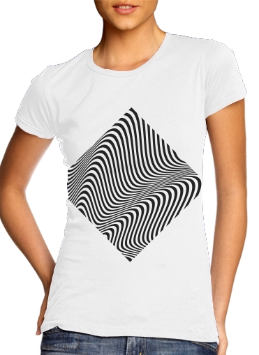  Waves 1 para T-shirt branco das mulheres