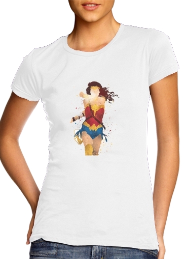  Wonder Girl para T-shirt branco das mulheres