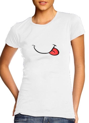  Yum mouth para T-shirt branco das mulheres