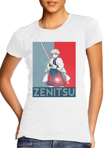  Zenitsu Propaganda para T-shirt branco das mulheres