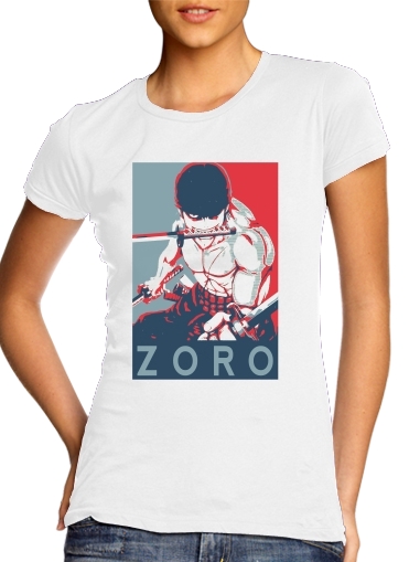  Zoro Propaganda para T-shirt branco das mulheres