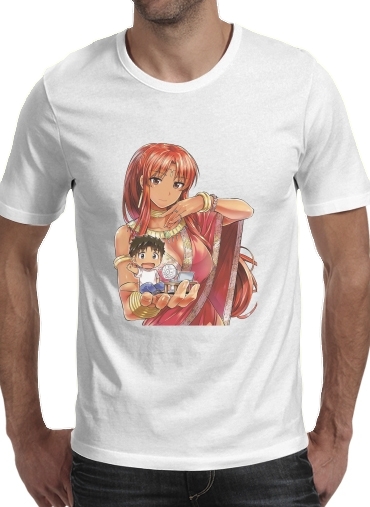  A fantasy lazy life para Manga curta T-shirt homem em torno do pescoço