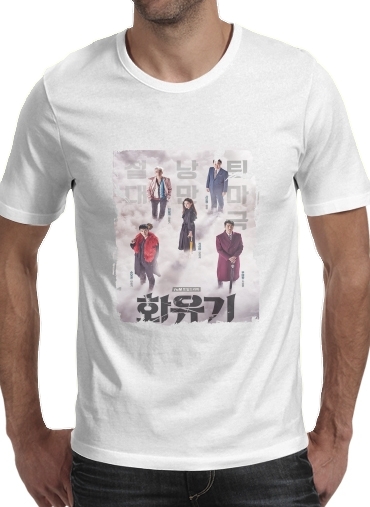  A Korean Odyssey para Manga curta T-shirt homem em torno do pescoço